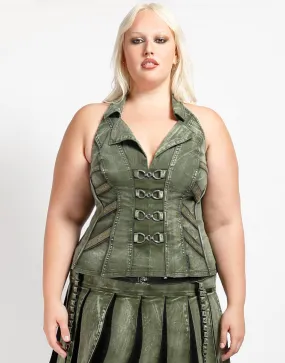 MinimalistStyle Office Wear CURVE PEACE CORSET ARMY