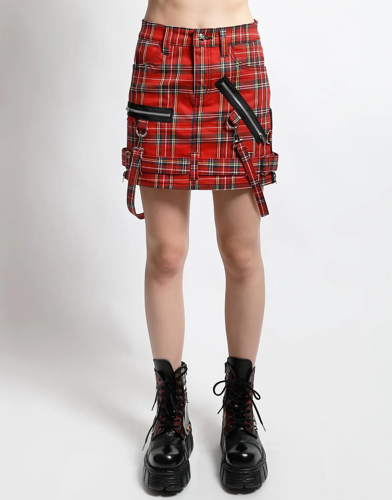 Performance Design pilling resistant BONDAGE SKIRT RED PLAID