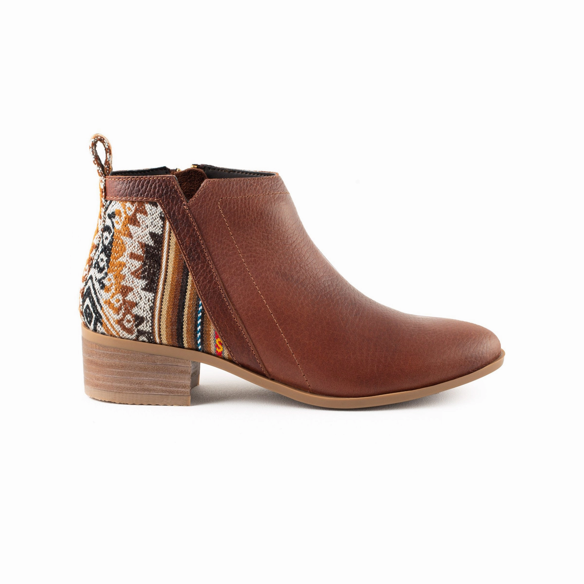 Brown Leather Bootie Canvas