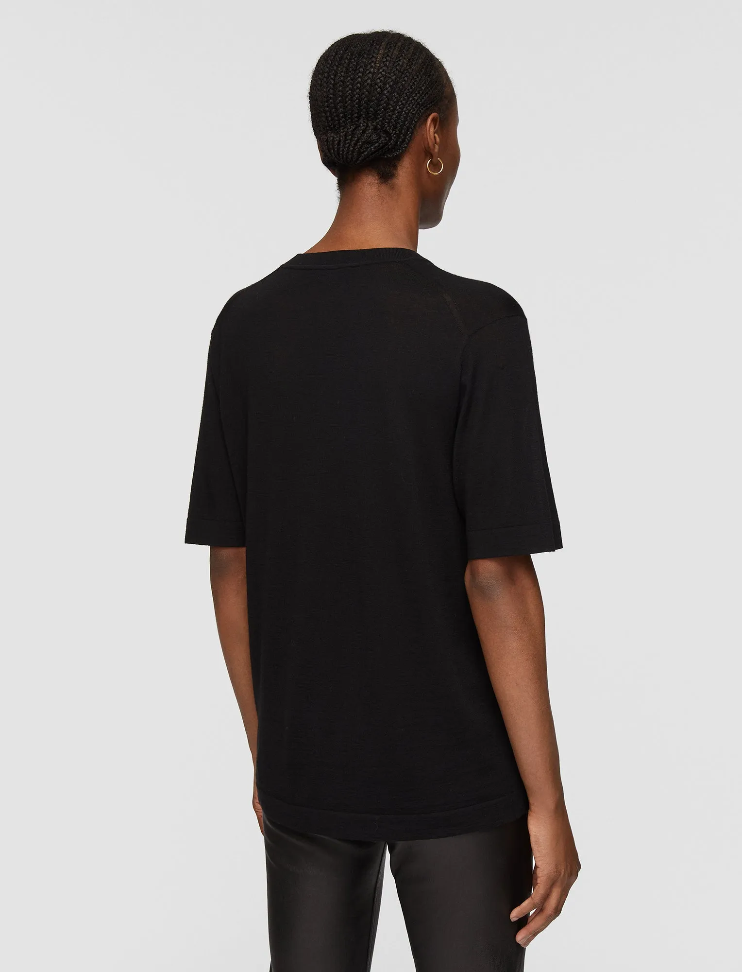 Cashair Top Luminous Thread Accents Double Layered Collar