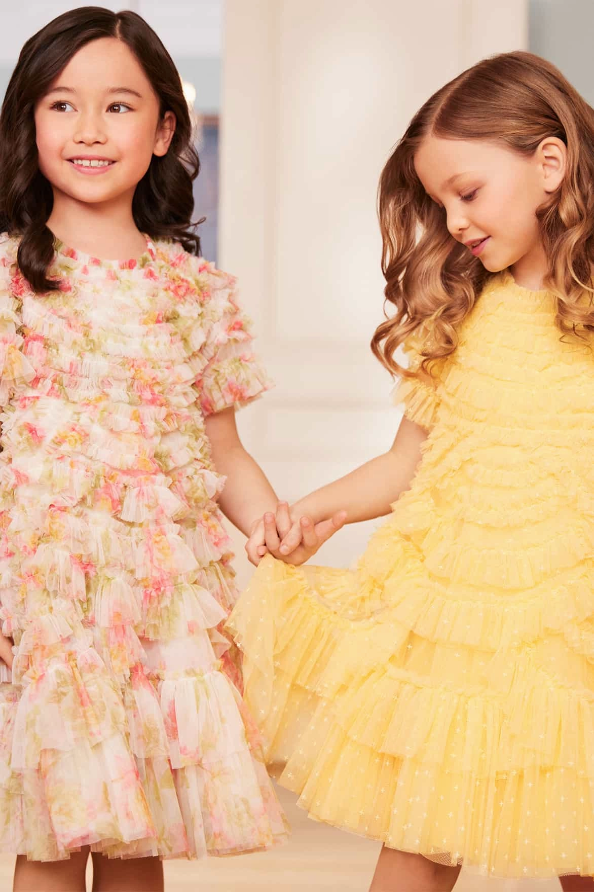 Marilla Ruffle Kids Dress Layered Panel Design