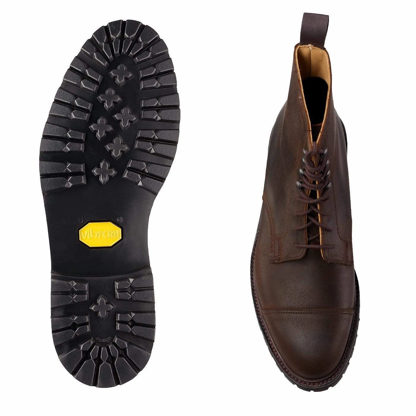 Balanced Heel Counter Coniston Dark Brown Rough-Out Suede (Cleated Sole)