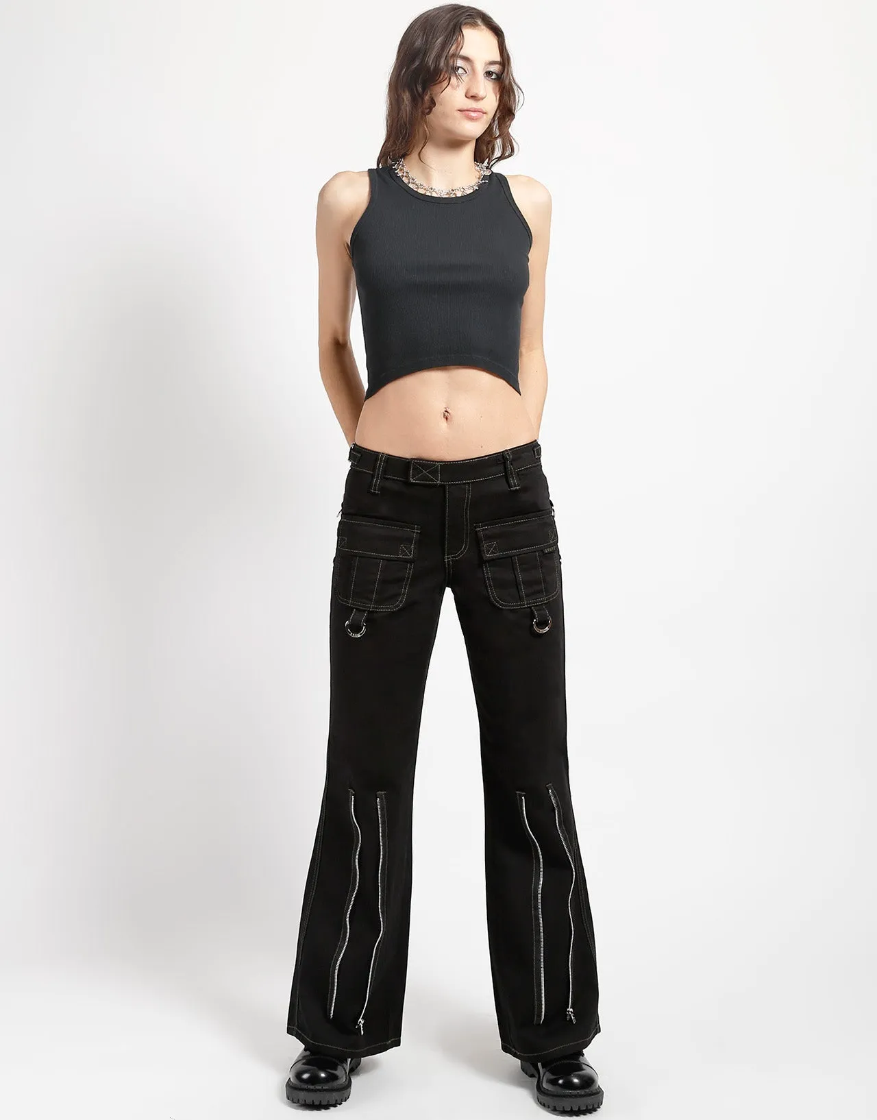 PEACE CARGO PANT BLACK ReinforcedStitching