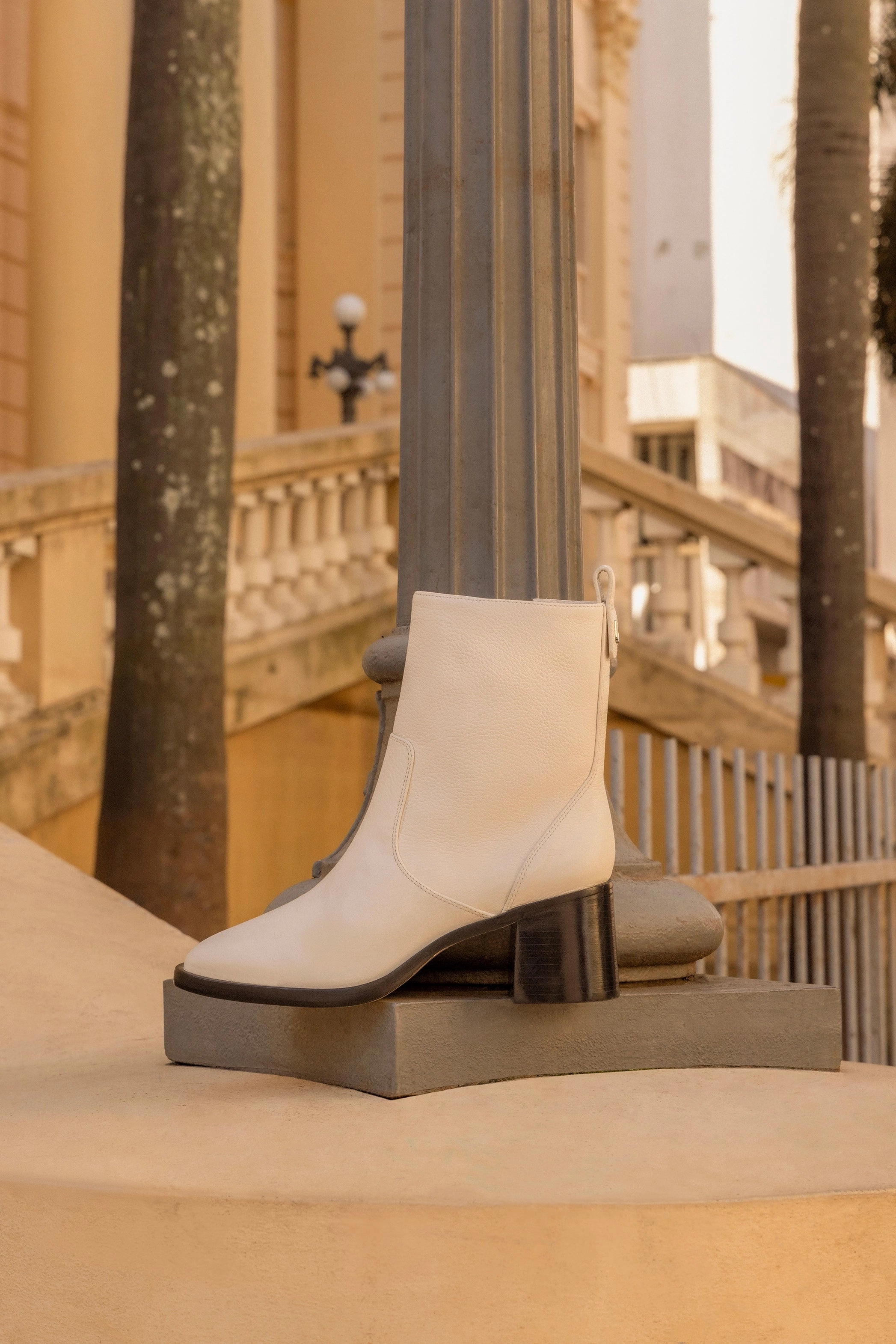 New In Stable base Mini Ricky Boot In Ivory Leather