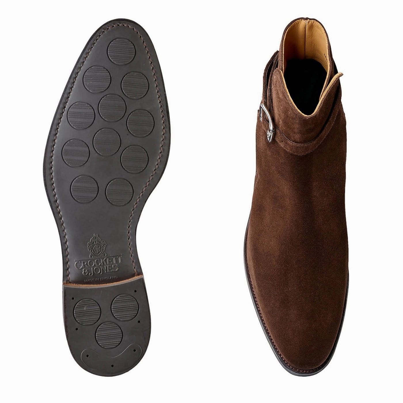 Cottesmore Dark Brown Suede Moisture Wicking Fabric Easy Fasten System