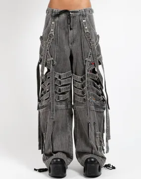 SUPER CUT OUT PANT BLACK DENIM Detachable belt