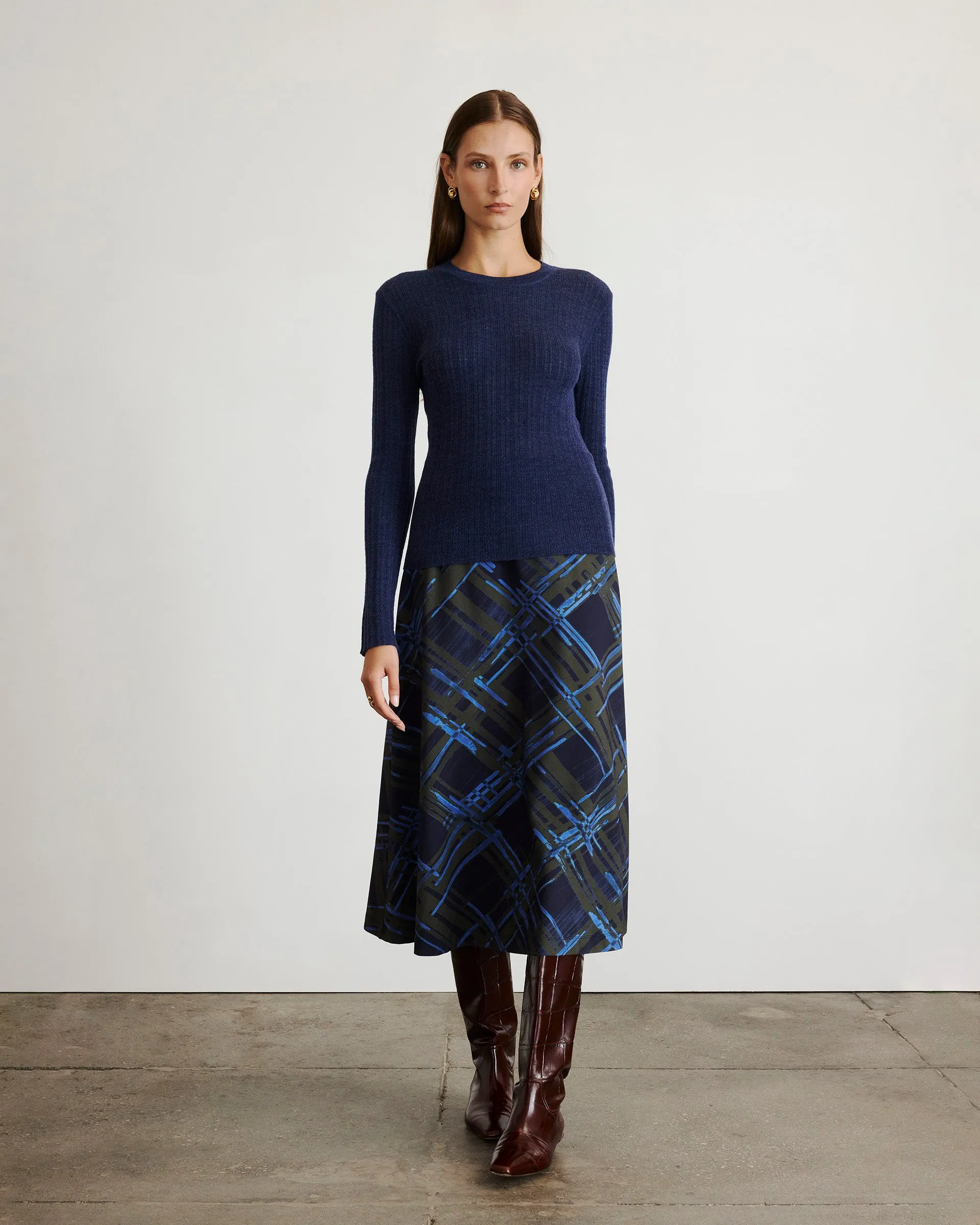 Crew Neck Kayden Knit Textured Slub Yarn