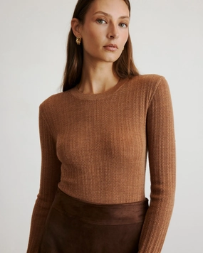 early morning Textured Fabric Crew Neck Kayden Knit