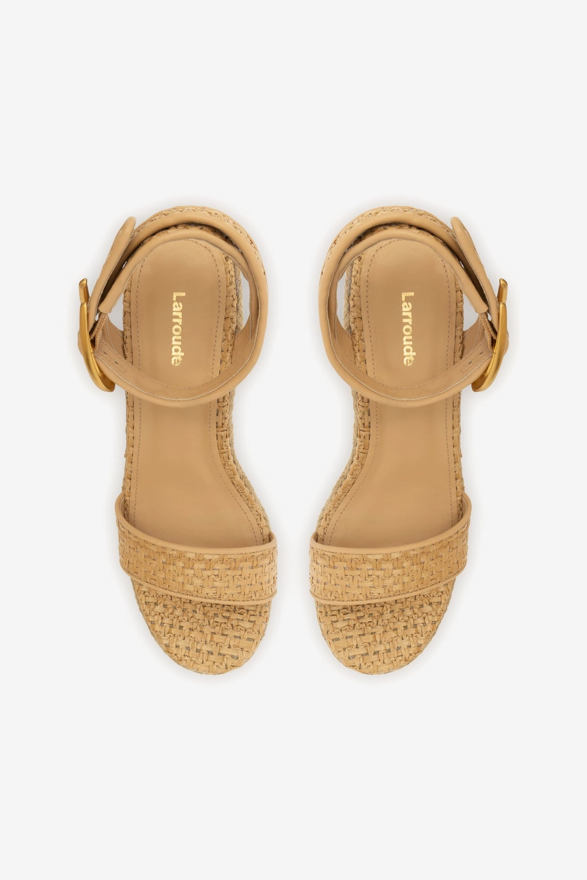 Verona Low Wedge In Beige Leather and Natural Raffia Trend Hot Clean White