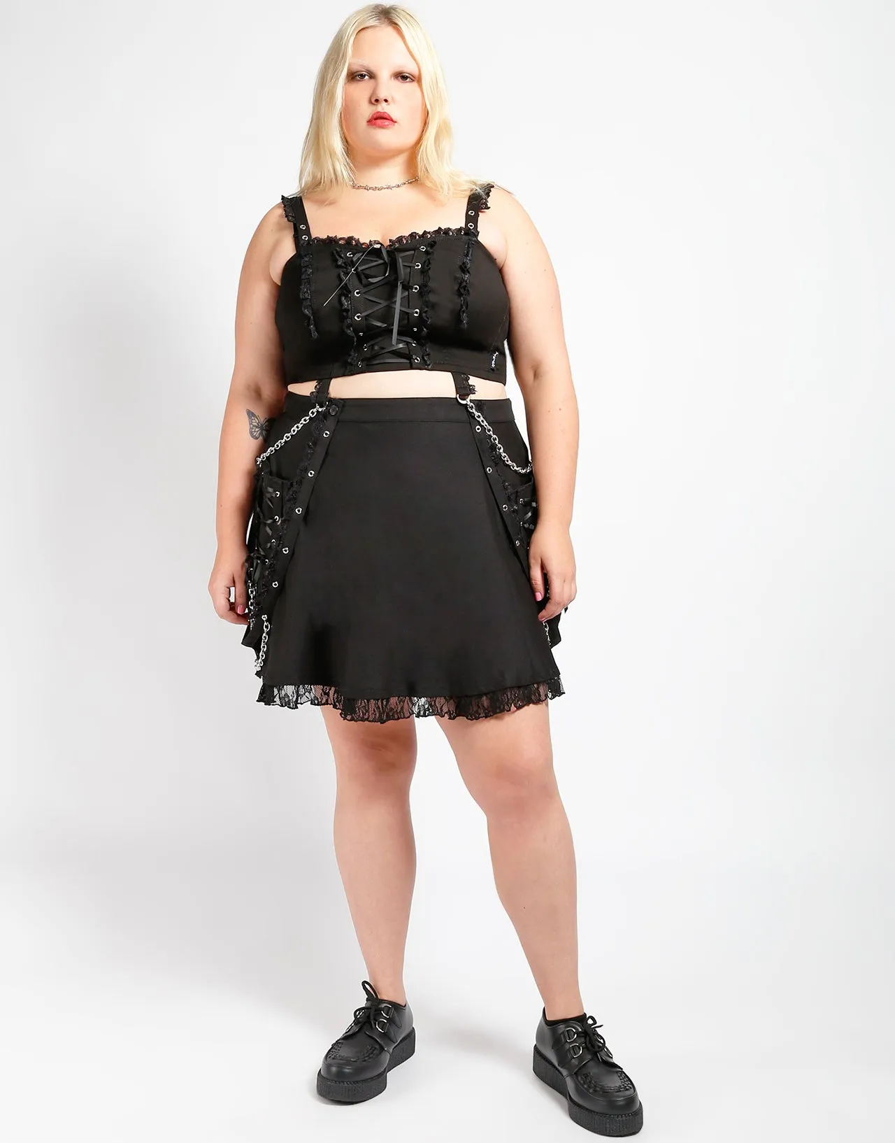 CURVE LOLITA SUSPENDER SKIRT BLACK Perfect Silhouette