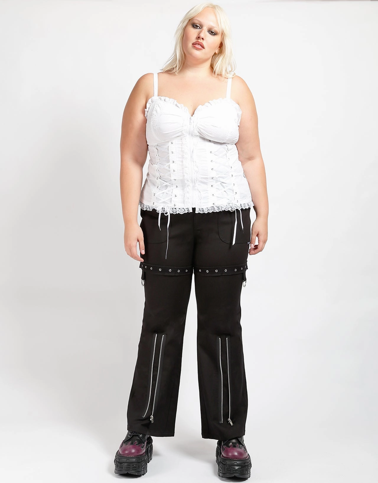 CURVE SUPER EYELET PANT BLACK Body Movement Quick Slip