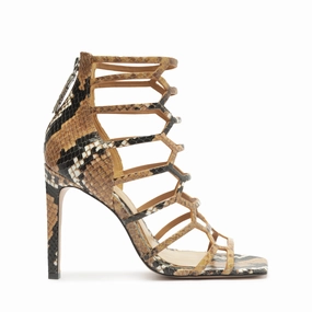 Surf Step Julianna Snake-Embossed Leather Sandal