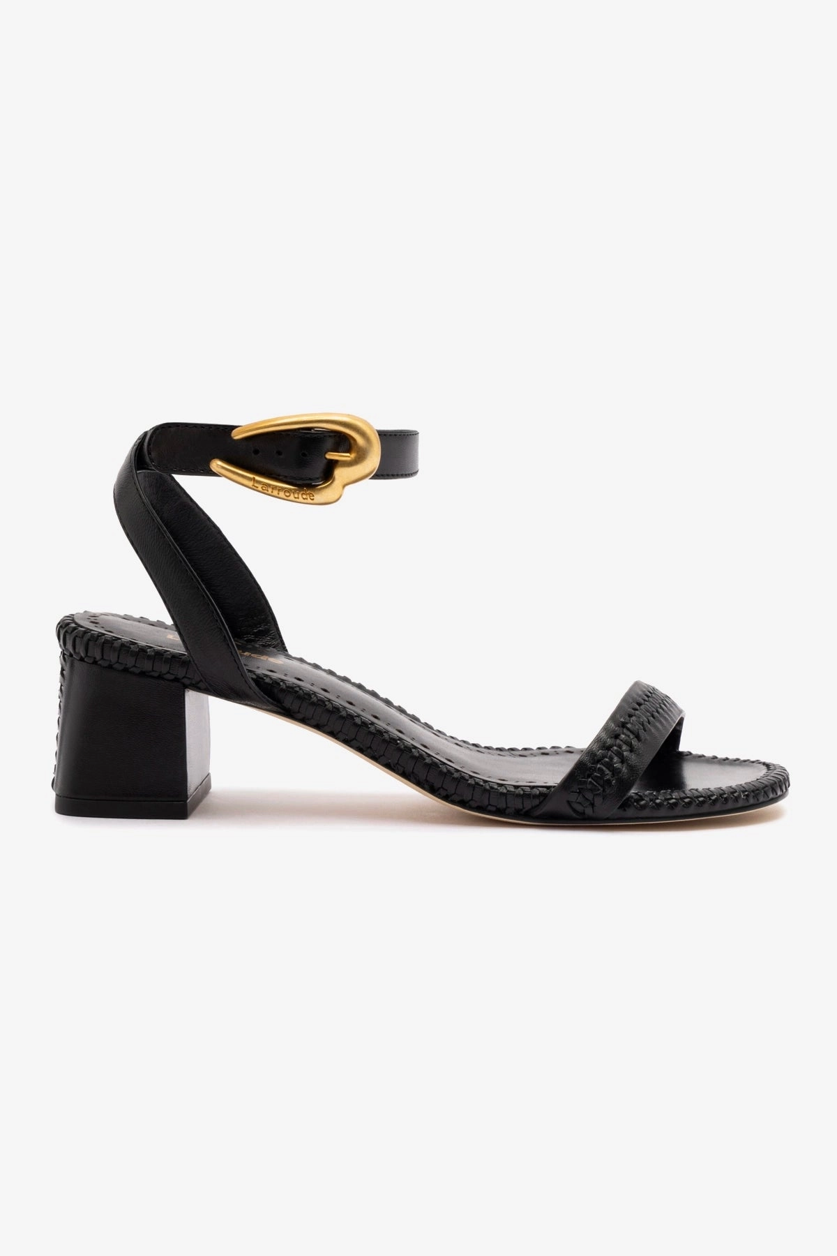 Flex grooves Verona Block Sandal In Black Leather