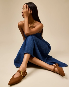 Dual Density Foam Layers Dry Base Amoret Buckle Slingback Mule