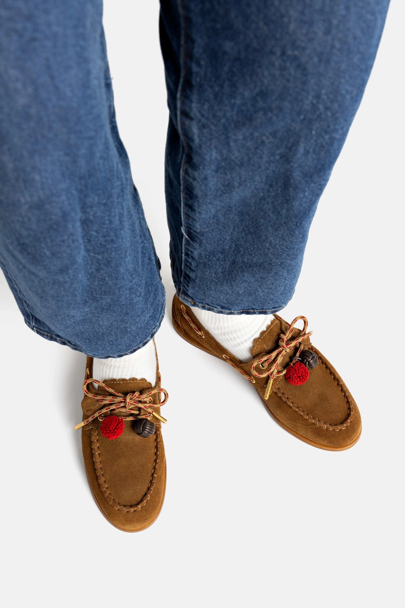 Cyprus Boat Shoe In Russet Suede Flex grooves Happy Move