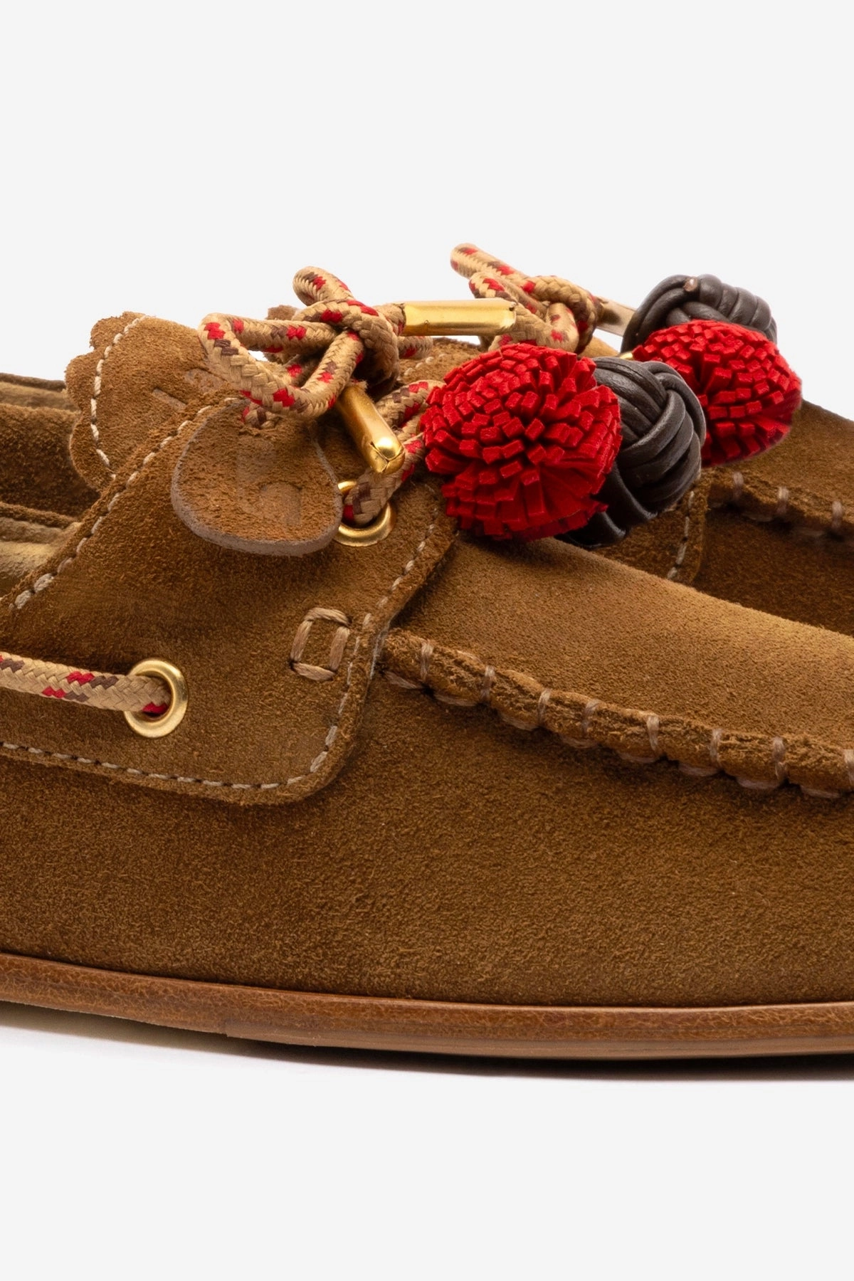 Comfort Padding Earth Base Cyprus Boat Shoe In Russet Suede
