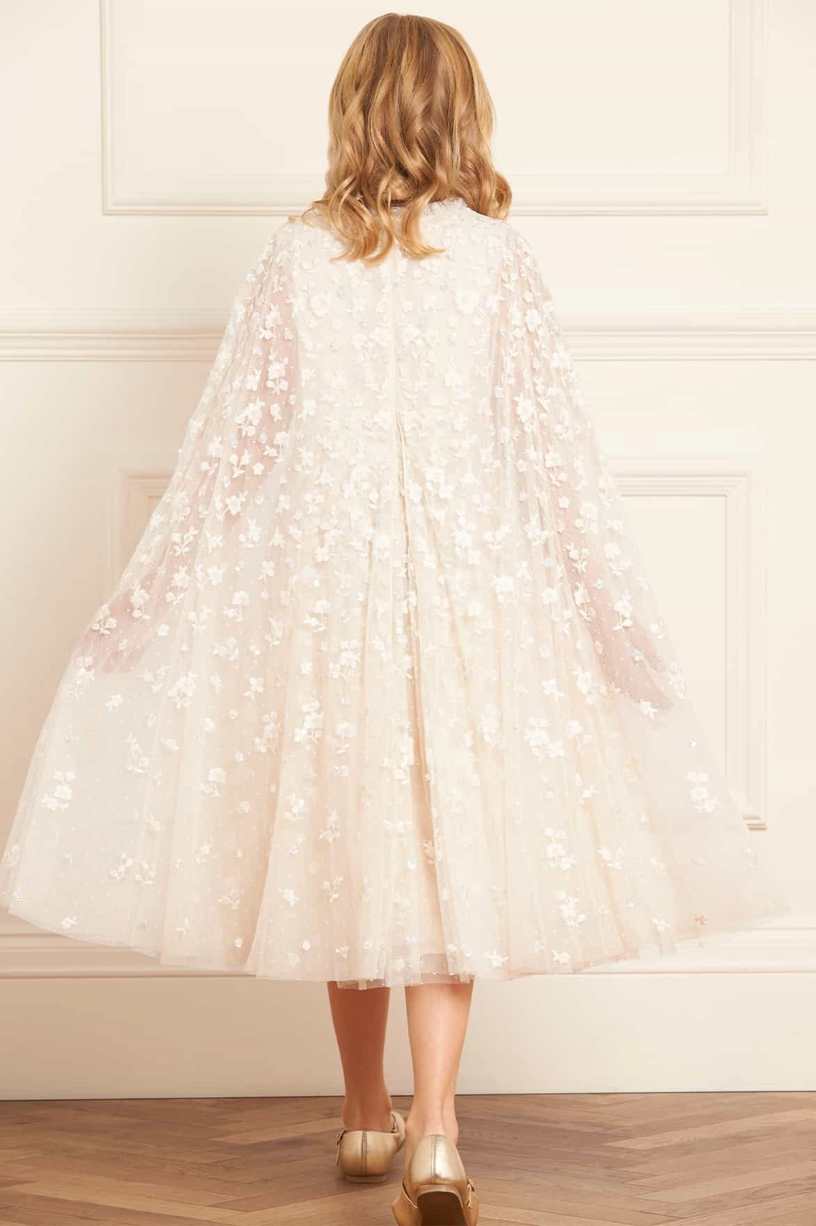 AllDayComfortFit Dahlia Ditsy Cape Kids Dress