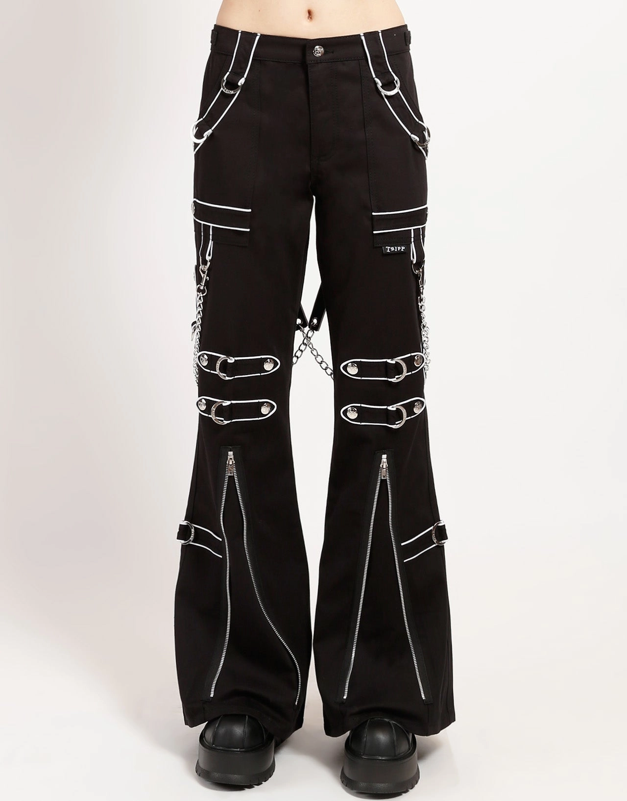 anti slip grip BAND DARK STREET PANT WHITE