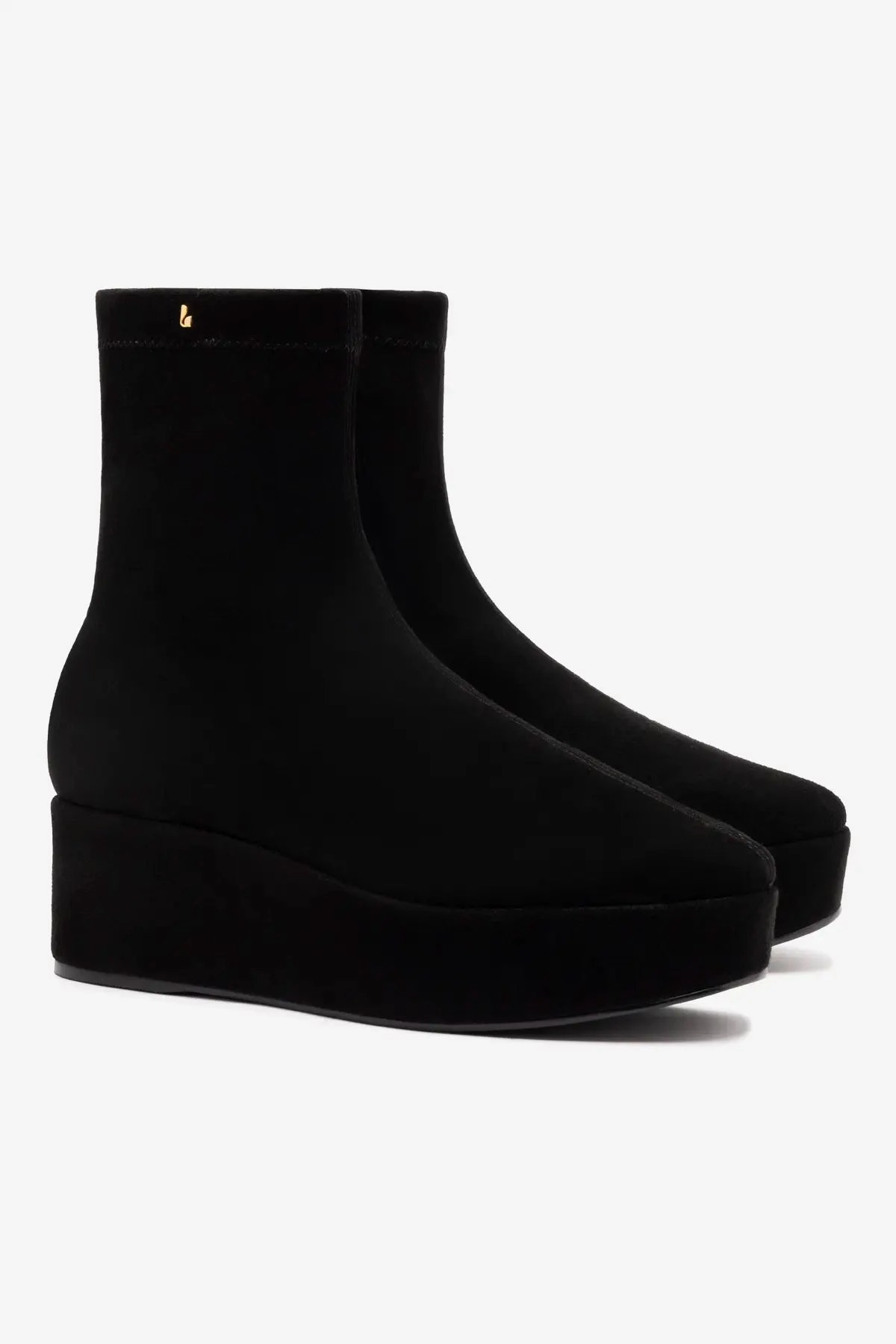 Dani Flatform Boot In Black Suede Firm Edge