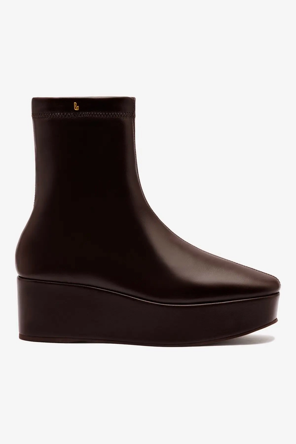 Dani Flatform Boot In Brown Leather Kick Power