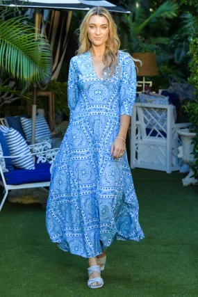 Daphne Dress / Blue Mosaic Occasion Wear