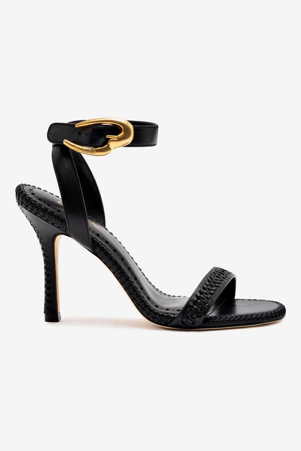 Verona Sandal In Black Leather Anatomical Toe Shape