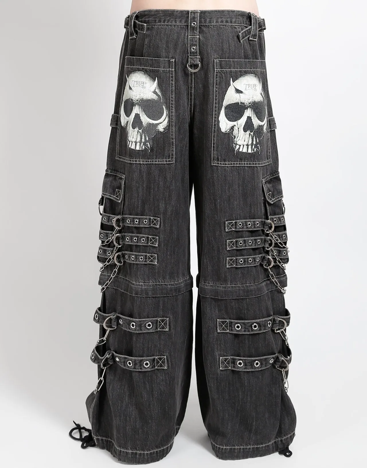 DEVIL SKULL BLACK DENIM No Bunching Travel Ready