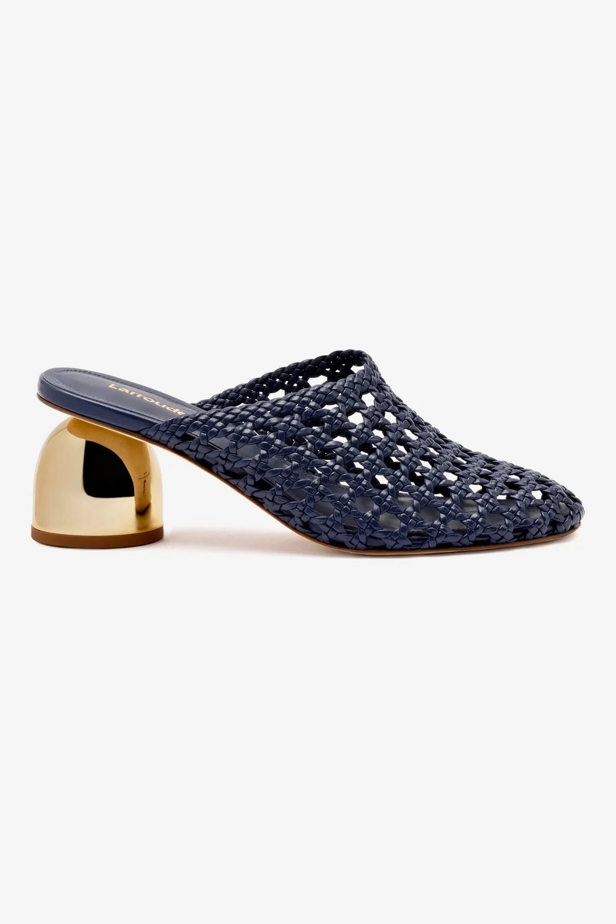Dew Drop Macrame Mule In Navy Leather Street Edge Comfort Run