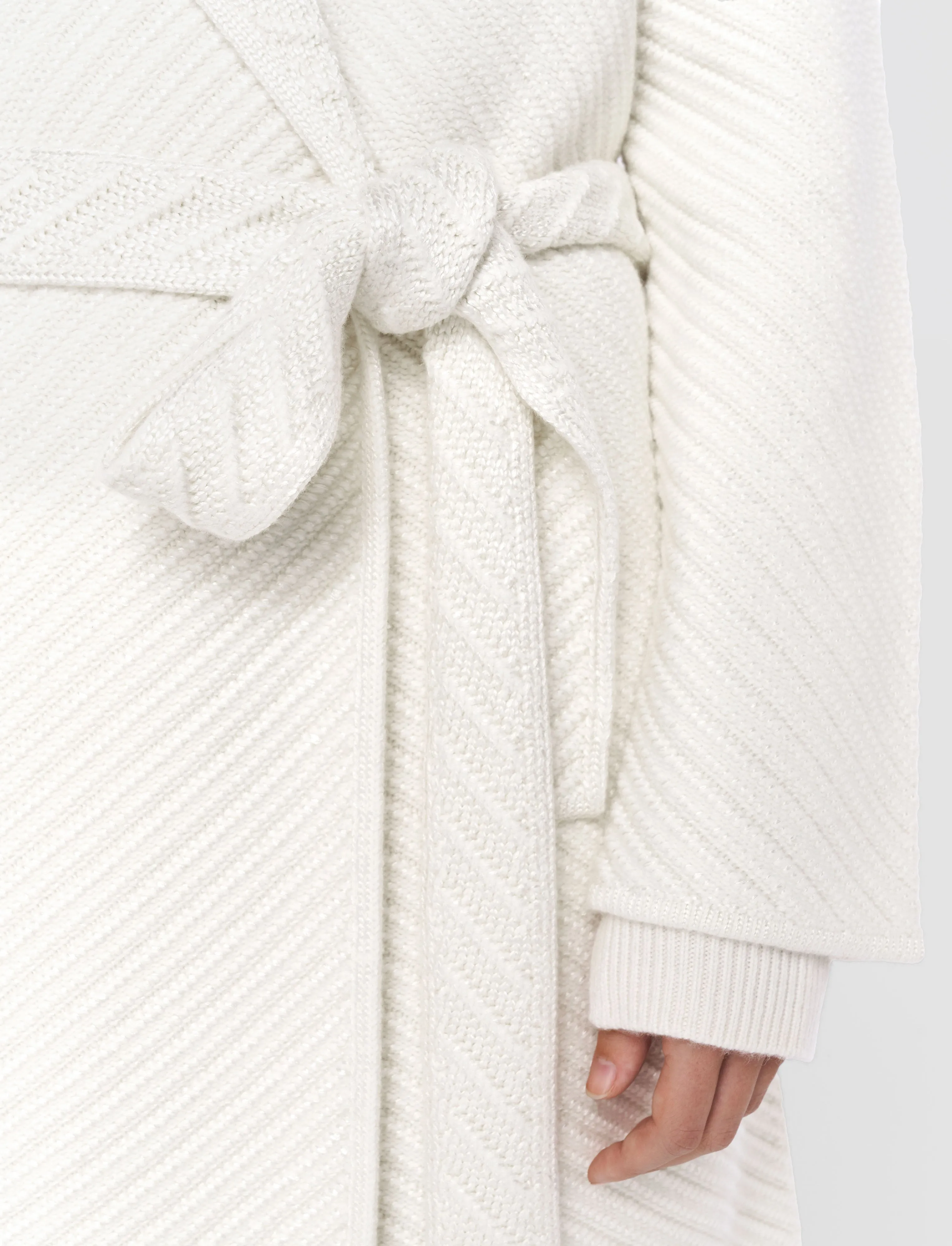 Low Maintenance Effortless Comfort Diagonal Knit Coat