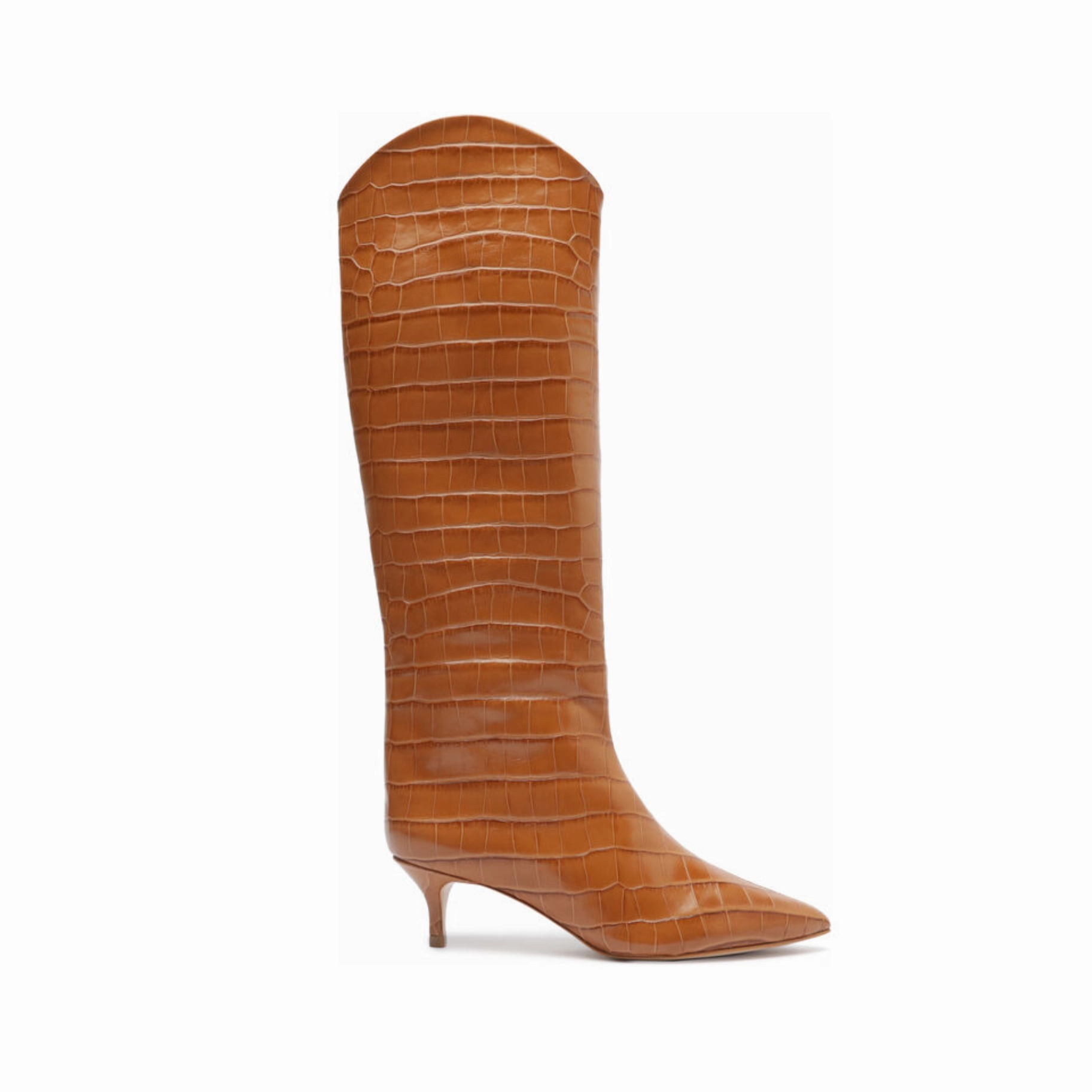Maryana Lo Crocodile-Embossed Leather Boot Dynamic Flex Grooves