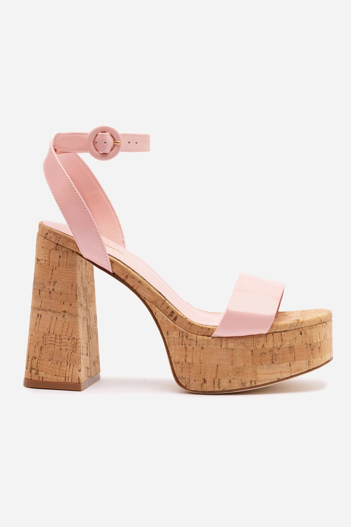 Dolly Sandal In Tulip Patent Leather and Natural Cork Thermal Insulation