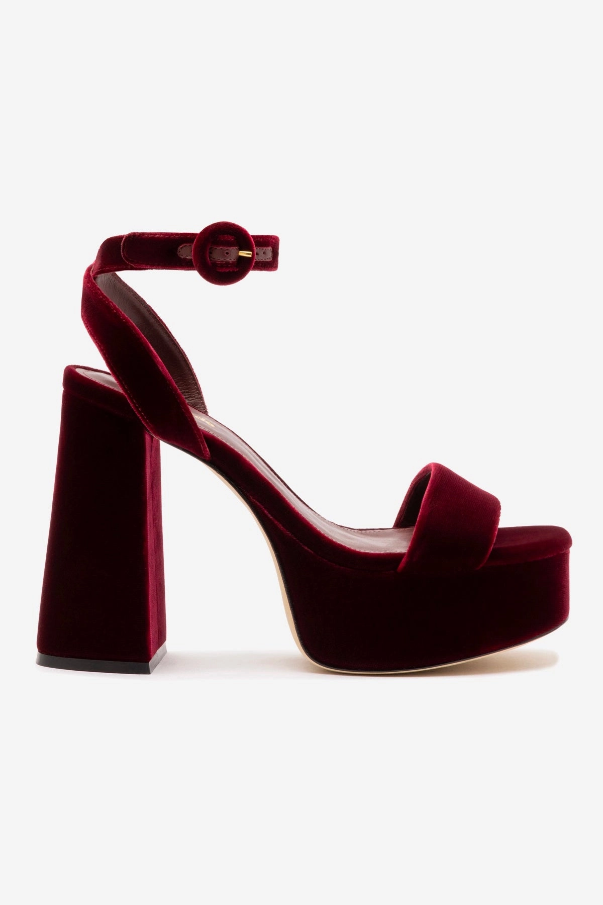 Dolly Sandal In Wine Velvet Hot Mood