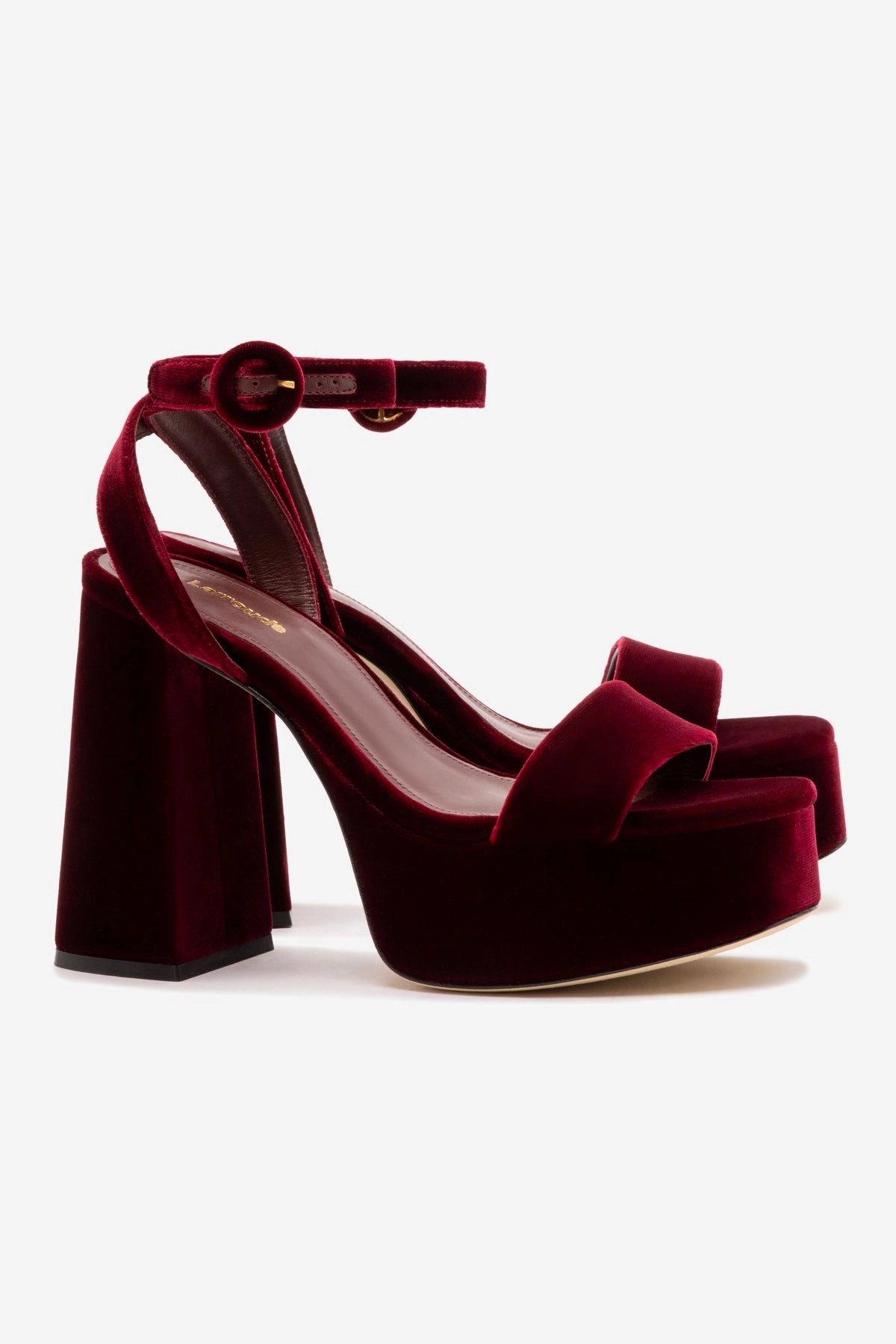 Dolly Sandal In Wine Velvet Sweat Resistant Frequent Travelers Cushioned Base Busy Professionals