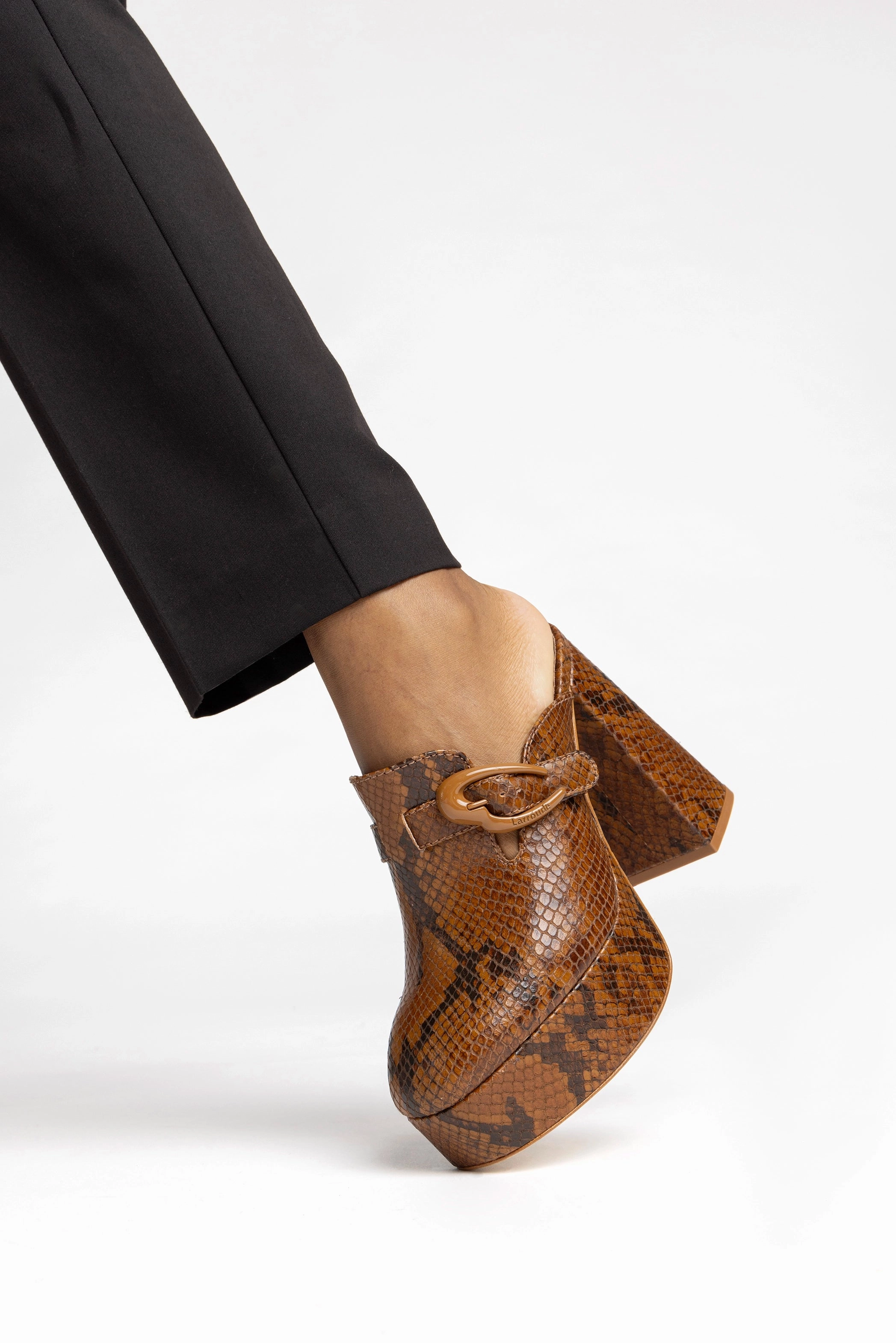 Dolly Verona Clog In Oud Python Embossed Leather Ergonomic Heel Cup