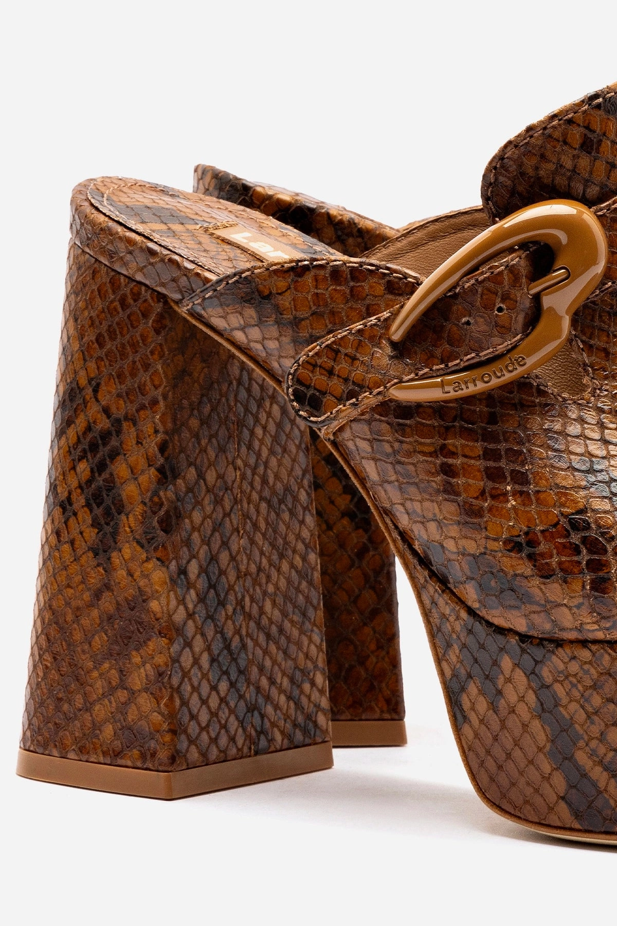Dolly Verona Clog In Oud Python Embossed Leather Power Grip