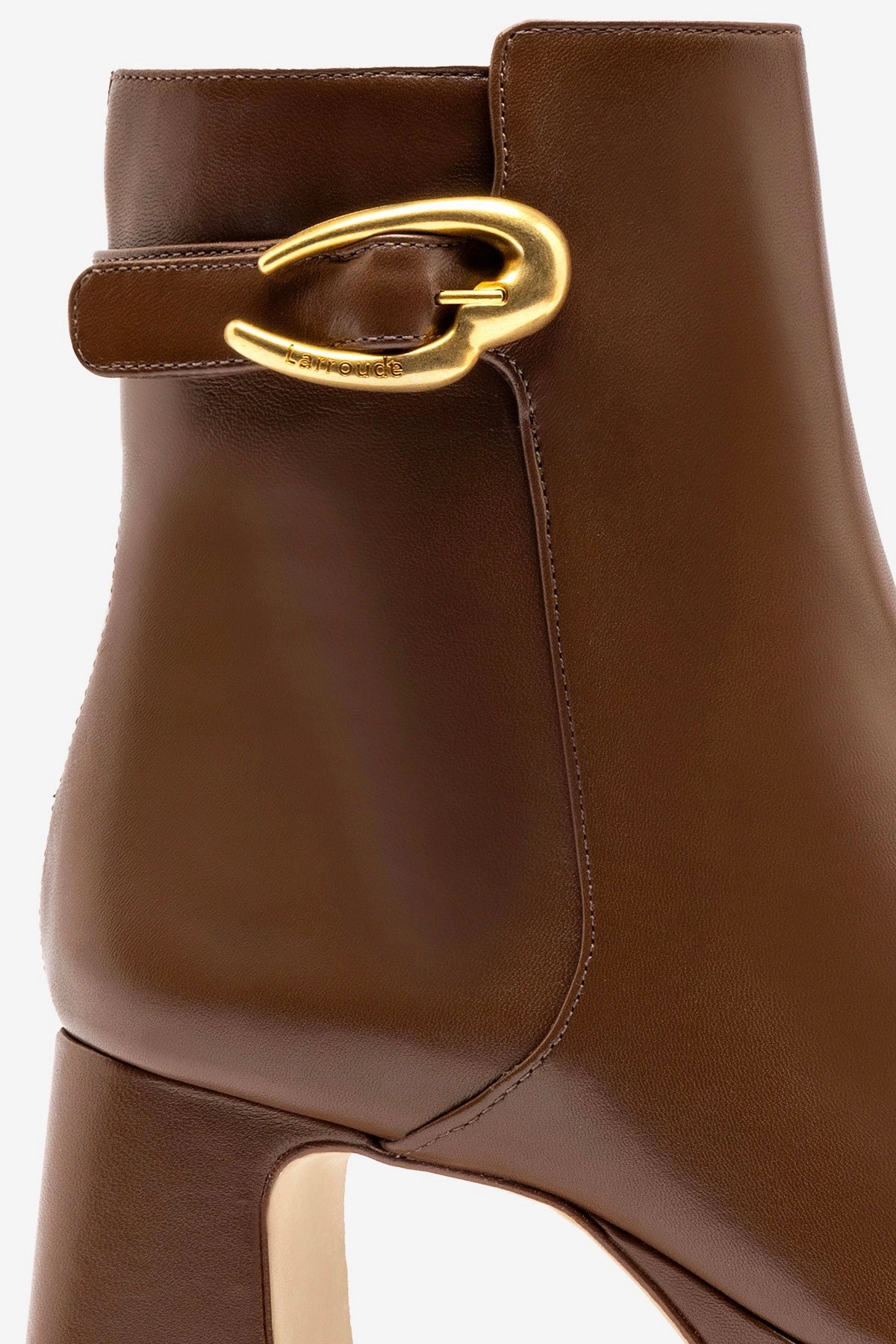 zipper Vintage Mood Dolly Verona Low Boot In Burnt Umber Leather