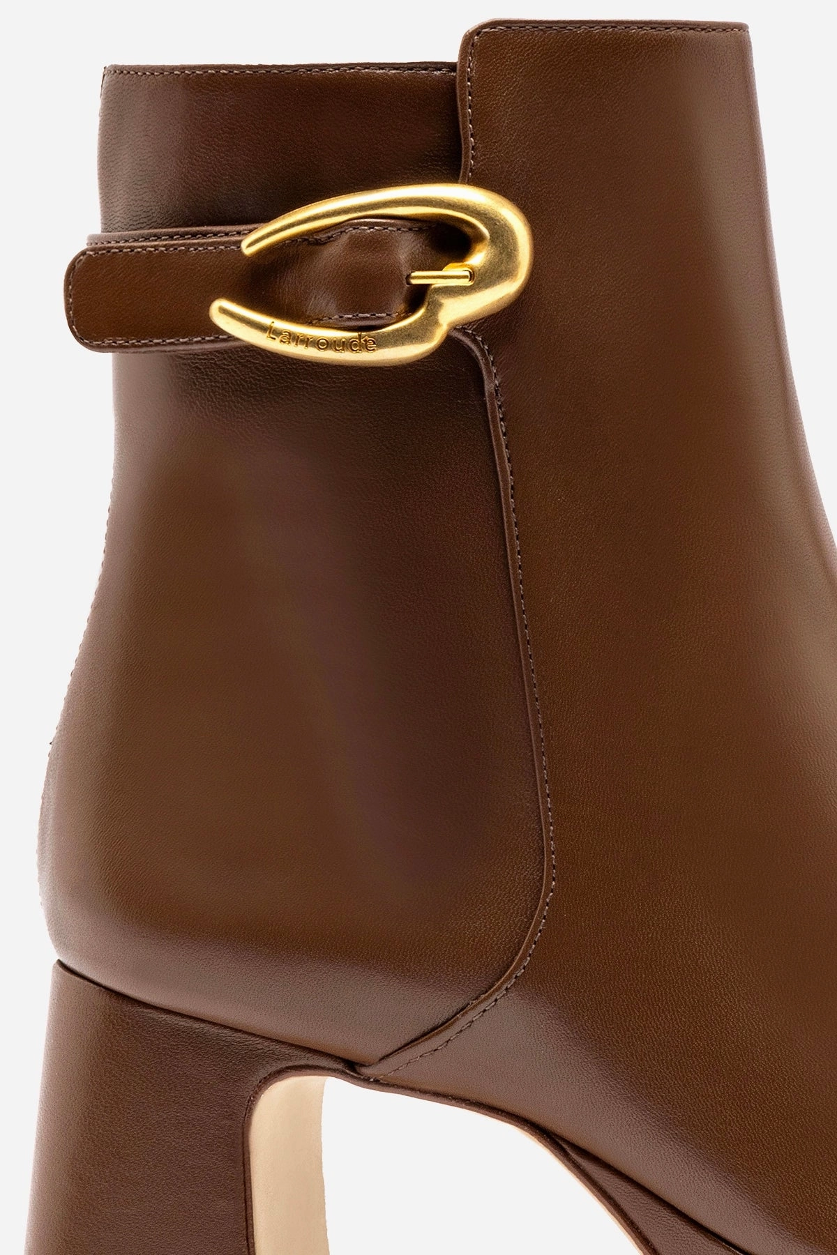 Dolly Verona Low Boot In Burnt Umber Leather Non Slip Tread Pattern