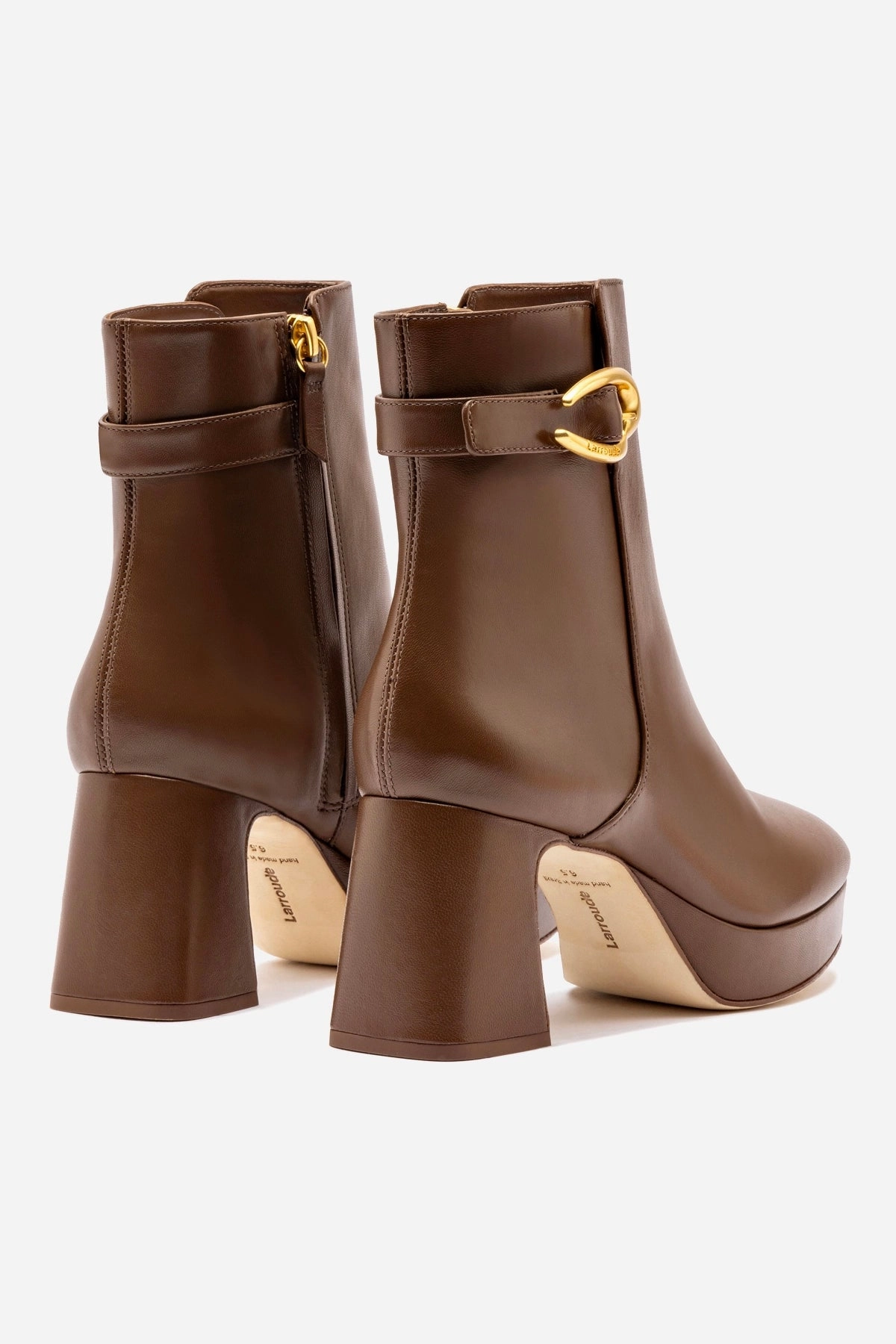 Reinforced toe Anatomical Contour Design Dolly Verona Low Boot In Burnt Umber Leather