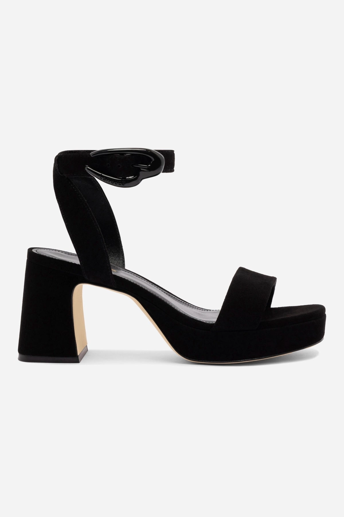 Dolly Verona Low Sandal In Black Suede Dual Density Foam Layers
