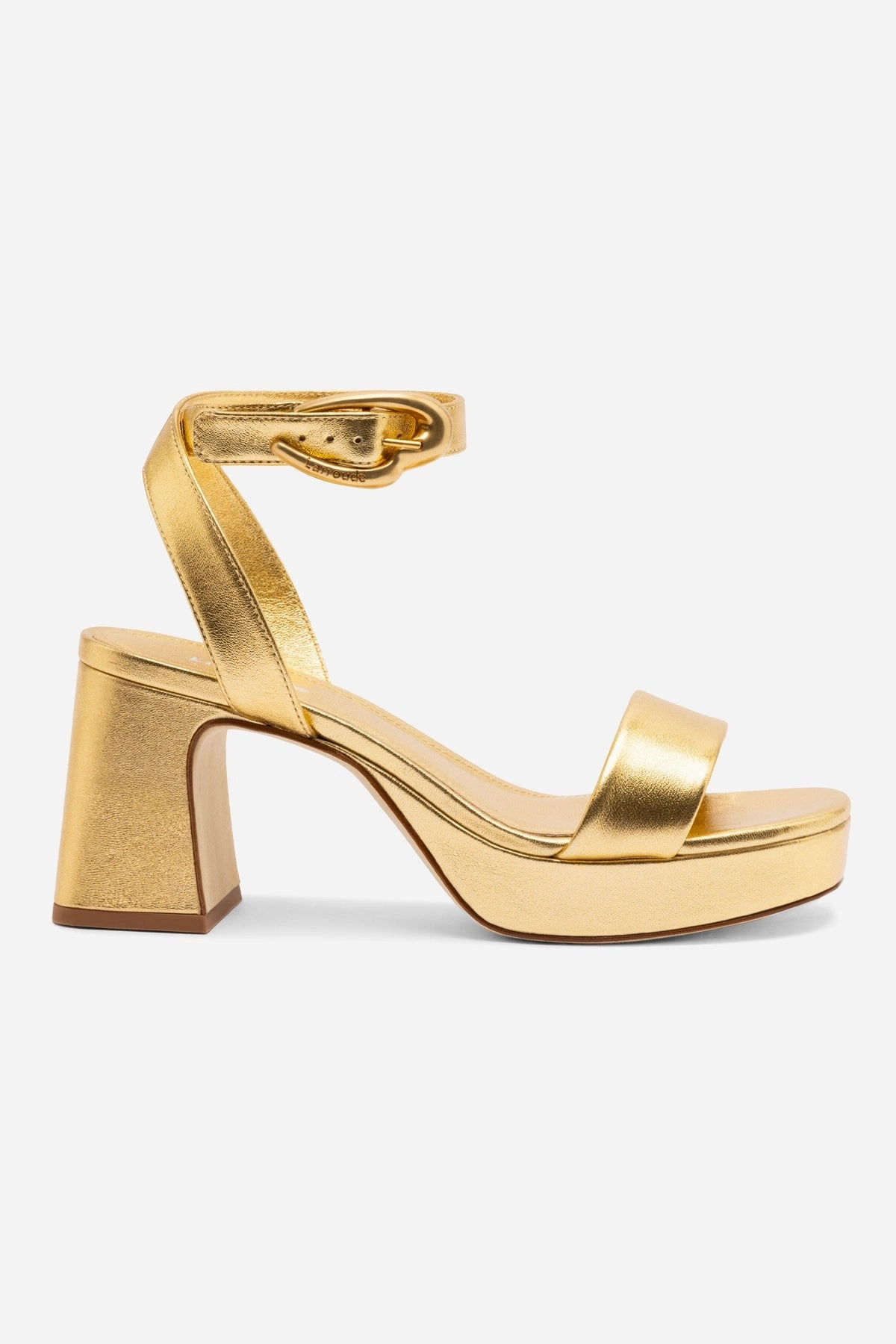 Impact Resistant Heel Silent Walk Dolly Verona Low Sandal In Gold Metallic Leather