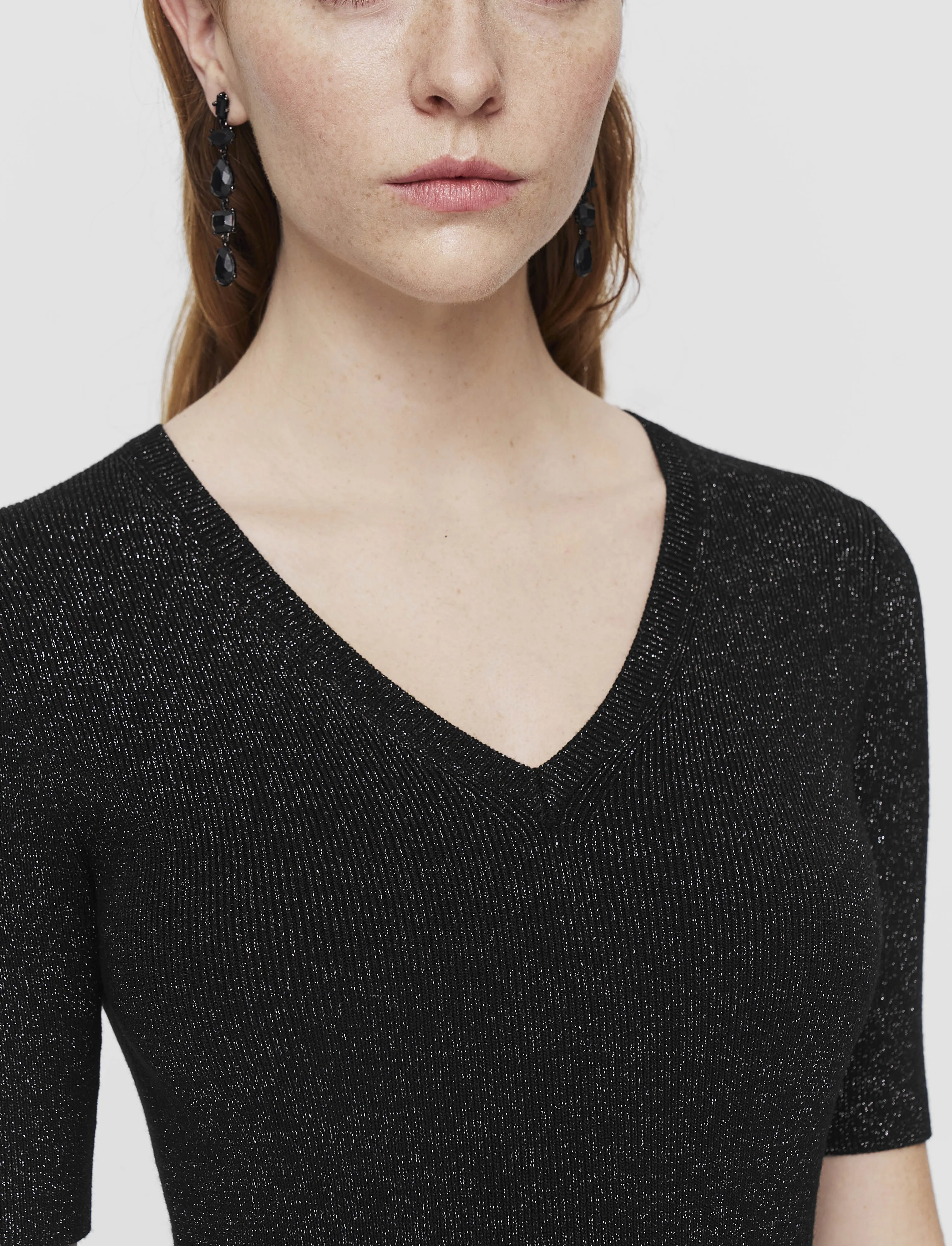 Domat Pleated Lurex Dress Anti Static Finish Gentle Wash Process