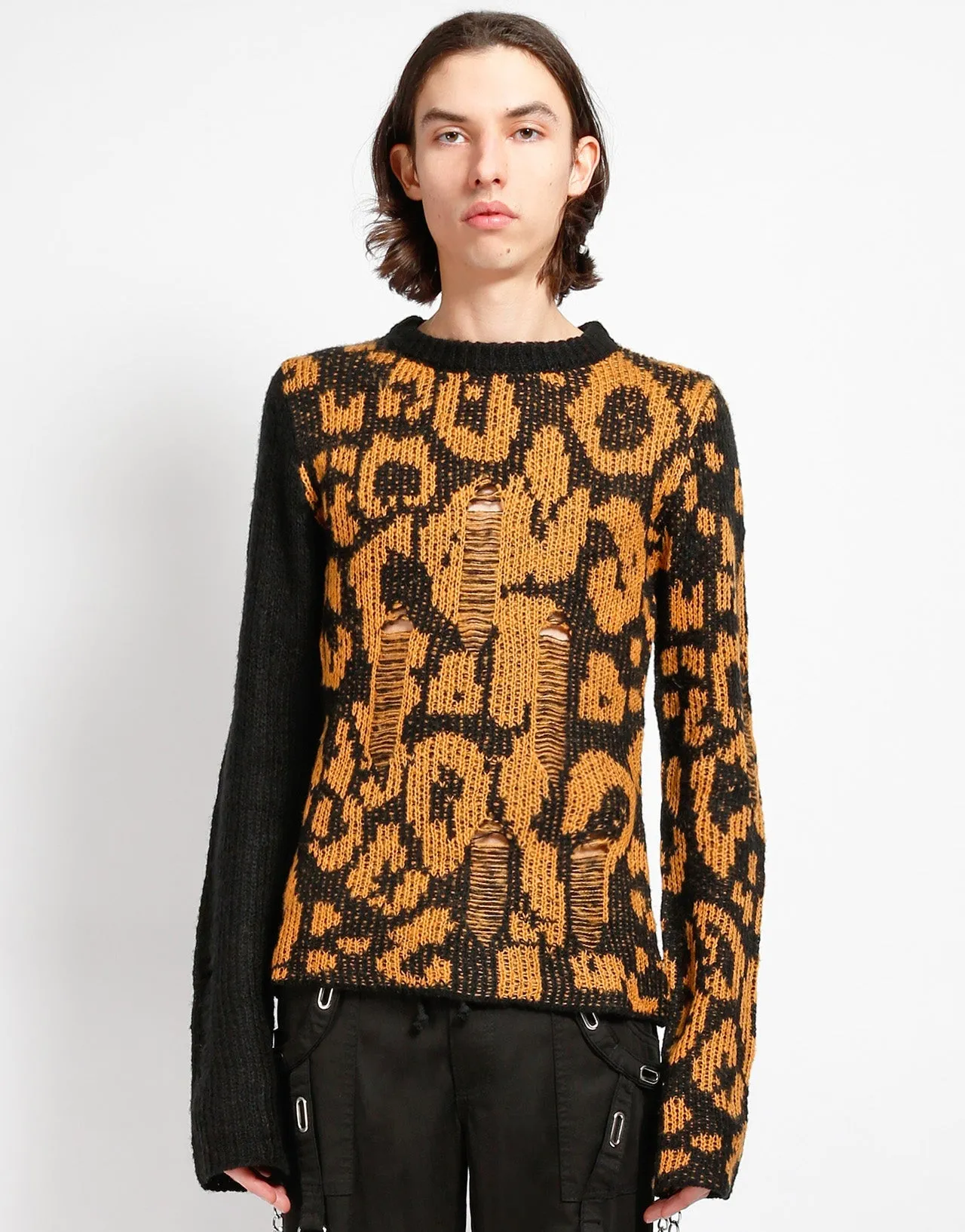 RAG SWEATER LEOPARD Seamless Design Antibacterial Fabric