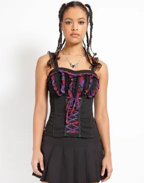 RUFFLE PLAID LACEUP CORSET SoftTouch
