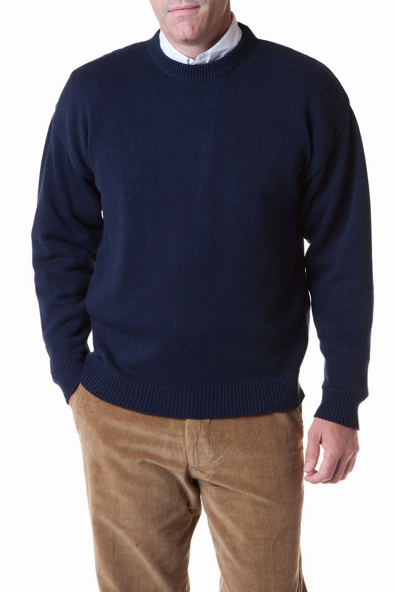 Yachtsman Crewneck Sweater Navy Mold Resistant Fabric Quick-Dry