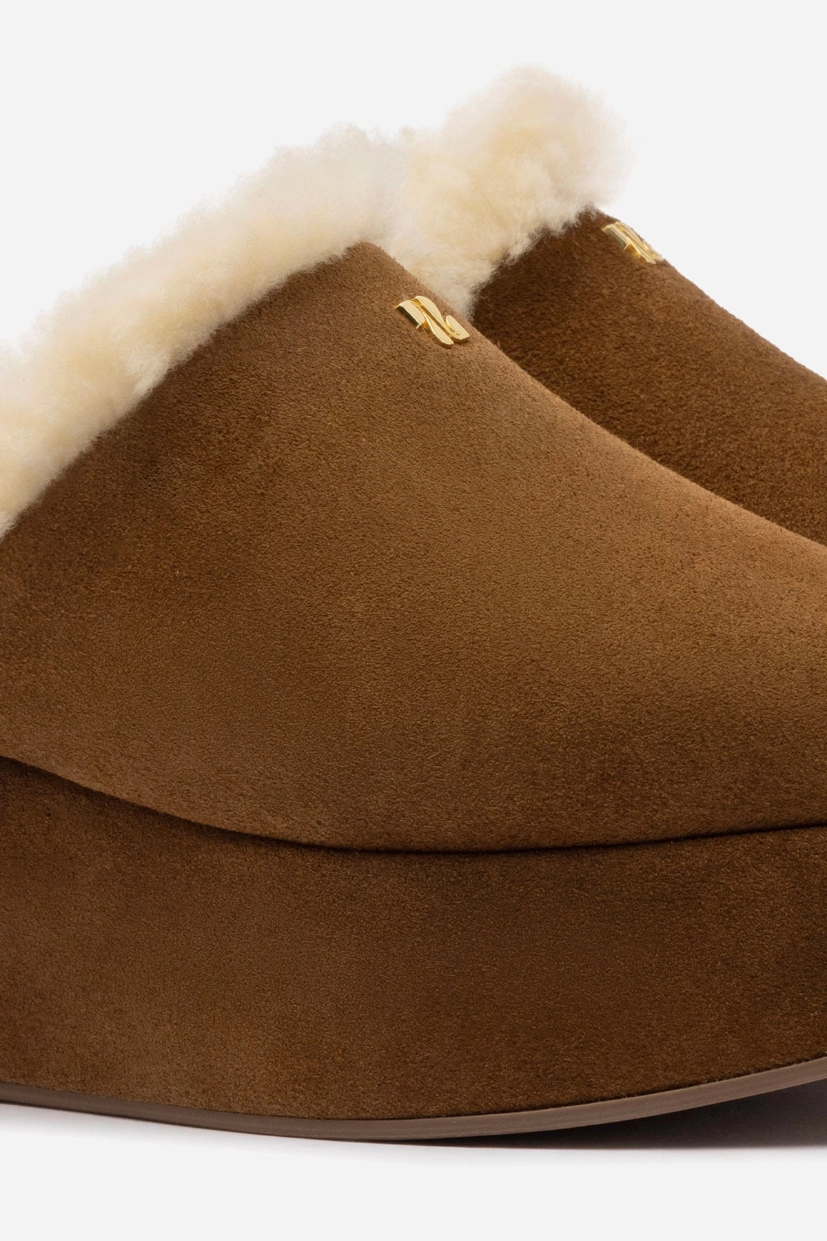 Dani Flatform Mule In Russet Suede Core Flex