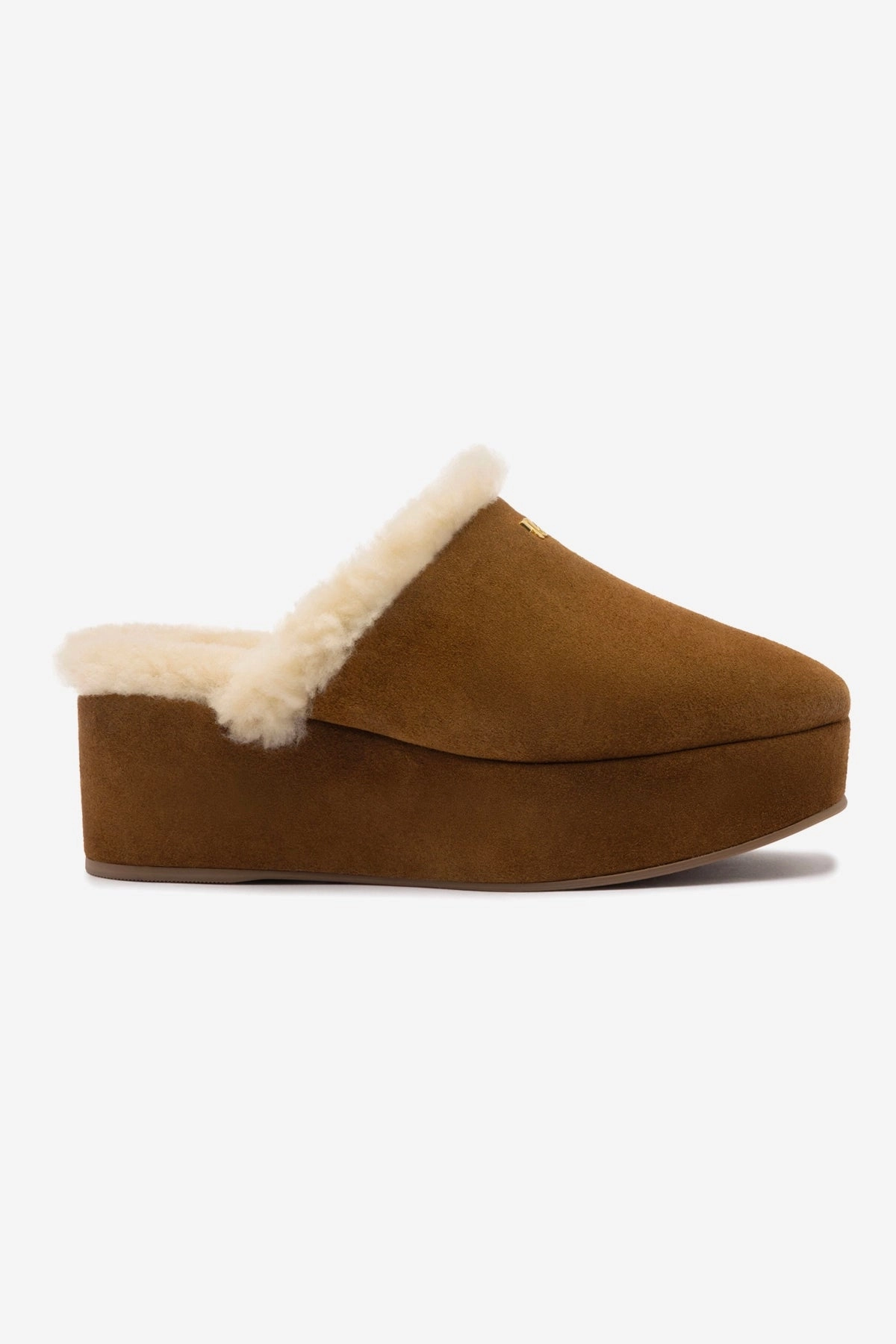Dani Flatform Mule In Russet Suede Fit