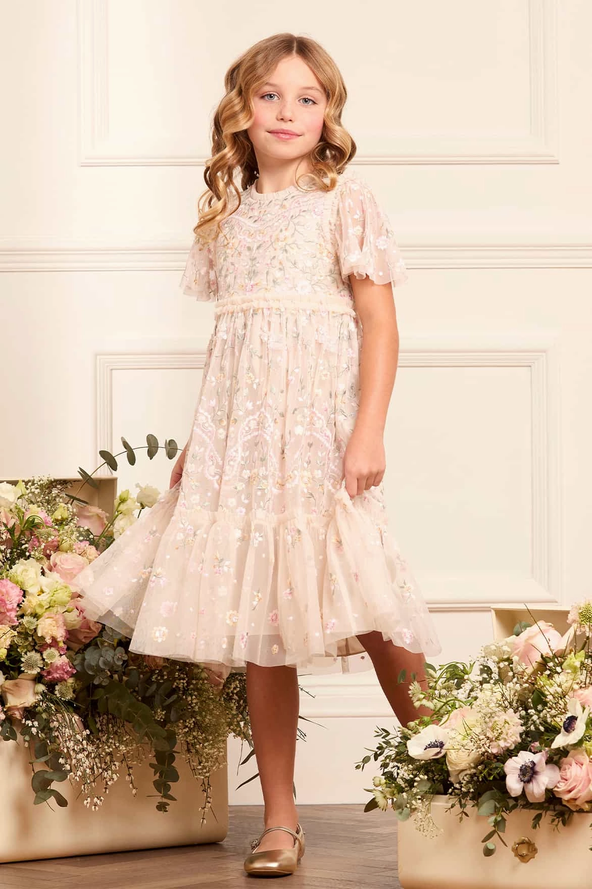 Dragonfly Garden Kids Dress DoubleLayeredFabric