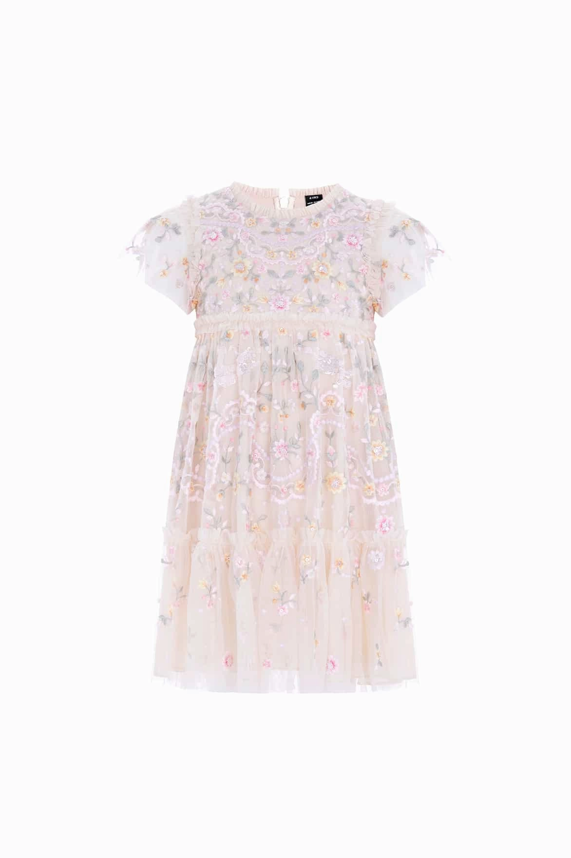 High Collar Option NoSlipGripperBand Dragonfly Garden Kids Dress