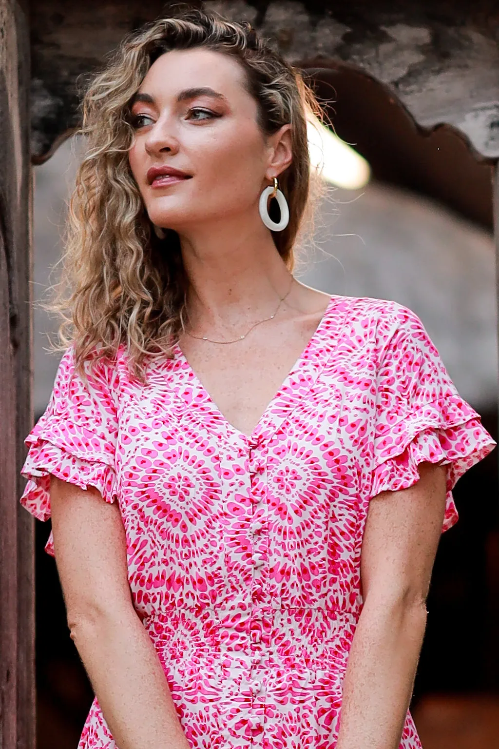 Soft Flow Calm Touch Christina Dress / Cherry Fuchsia