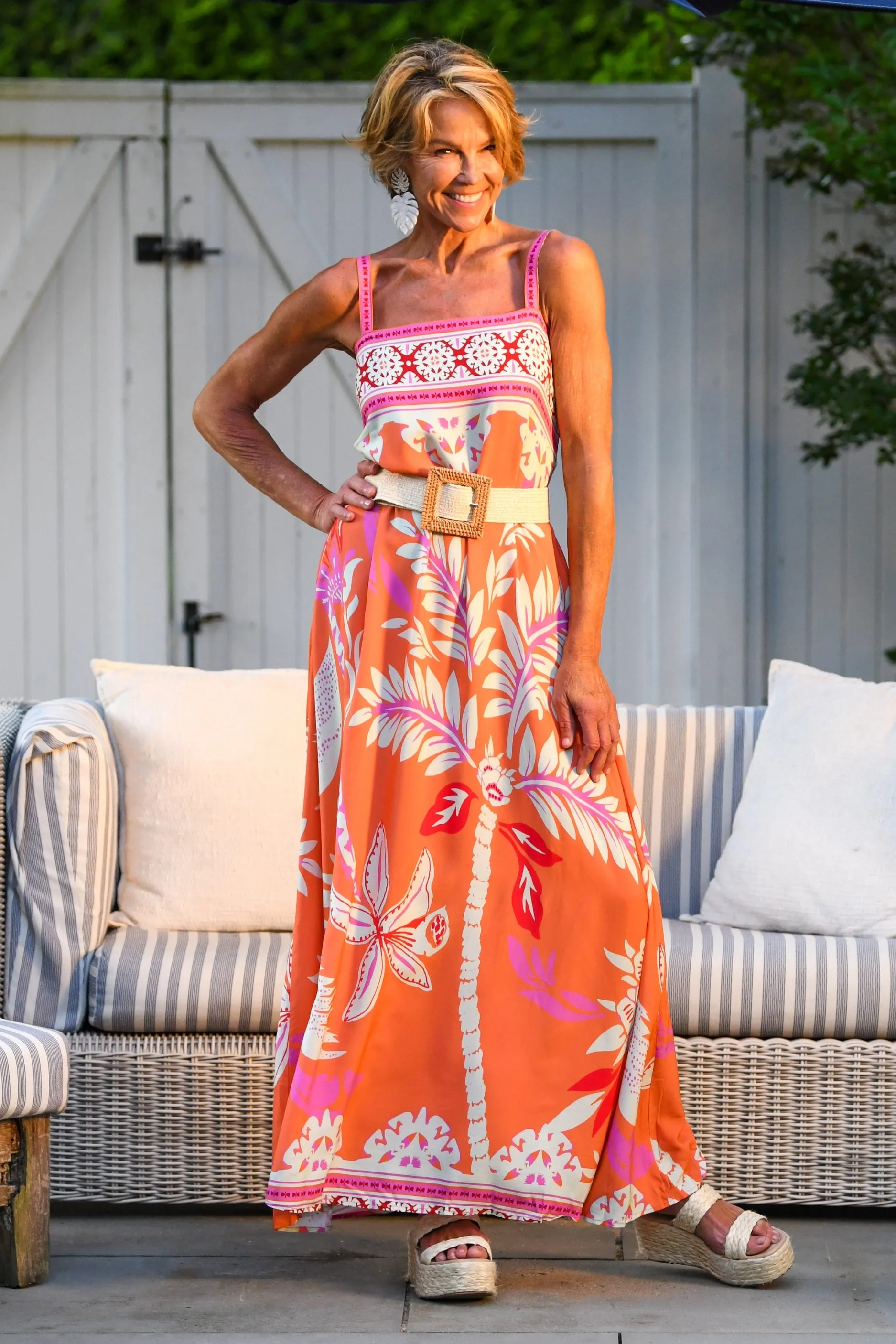 Chilly Day Layers Lux Look Giselle Dress / Orange Palm